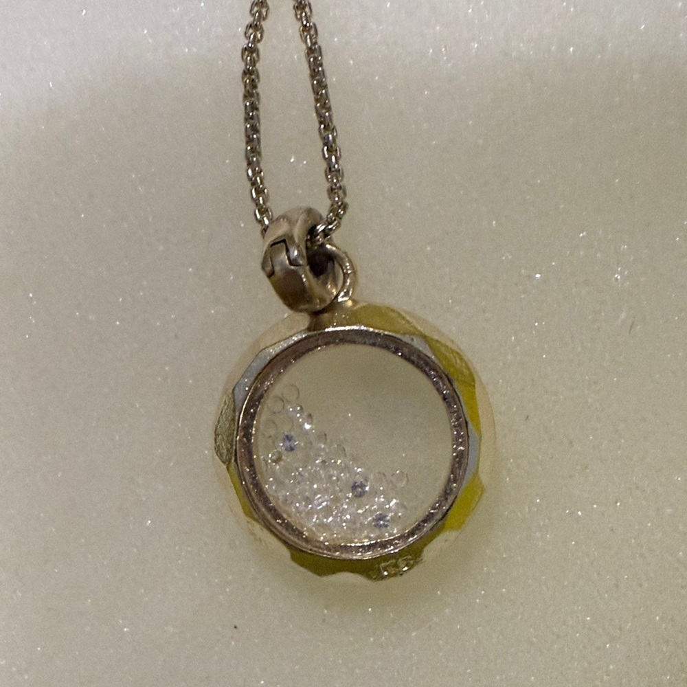 Kendra Scott Ever Gold Floating Locket Necklace with Clear Crystals
